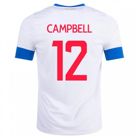 Kandiny Naisten Costa Rican Joel Campbell #12 Valkoinen Vieraspaita 22-24 Lyhythihainen Paita T-paita