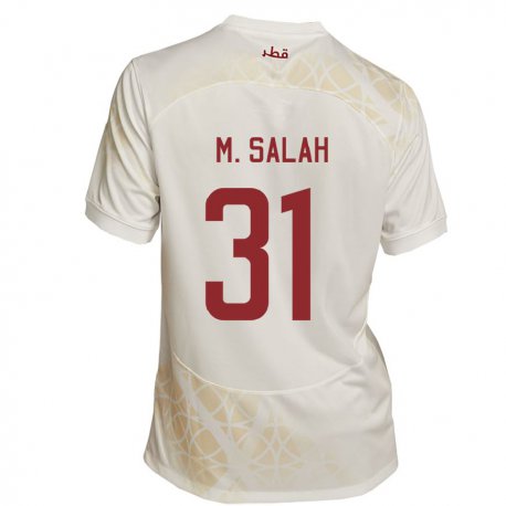 Kandiny Naisten Qatarin Salah Zakaria #31 Kultainen Beige Vieraspaita 22-24 Lyhythihainen Paita T-paita