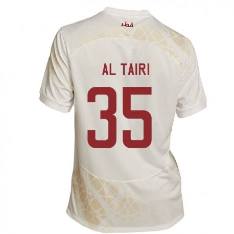 Kandiny Naisten Qatarin Osamah Al Tairi #35 Kultainen Beige Vieraspaita 22-24 Lyhythihainen Paita T-paita