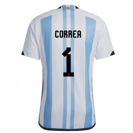 Kandiny Lapset Argentiinan Vanina Correa #1 Valkoinen Taivas Sininen Kotipaita 22-24 Lyhythihainen Paita T-paita