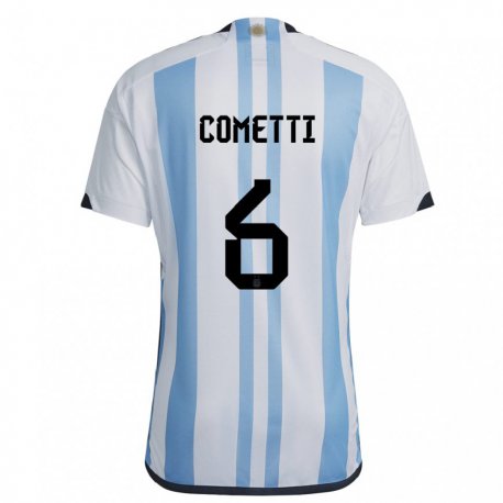 Kandiny Lapset Argentiinan Aldana Cometti #6 Valkoinen Taivas Sininen Kotipaita 22-24 Lyhythihainen Paita T-paita