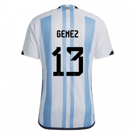 Kandiny Lapset Argentiinan Nahuel Genez #13 Valkoinen Taivas Sininen Kotipaita 22-24 Lyhythihainen Paita T-paita