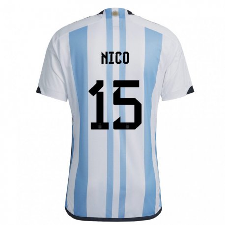 Kandiny Lapset Argentiinan Nico  #15 Valkoinen Taivas Sininen Kotipaita 22-24 Lyhythihainen Paita T-paita