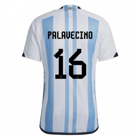 Kandiny Lapset Argentiinan Nicolas Palavecino #16 Valkoinen Taivas Sininen Kotipaita 22-24 Lyhythihainen Paita T-paita