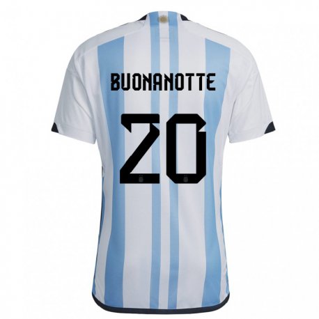 Kandiny Lapset Argentiinan Facundo Buonanotte #20 Valkoinen Taivas Sininen Kotipaita 22-24 Lyhythihainen Paita T-paita
