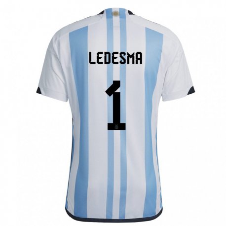 Kandiny Lapset Argentiinan Jeremias Ledesma #1 Valkoinen Taivas Sininen Kotipaita 22-24 Lyhythihainen Paita T-paita