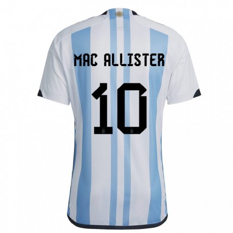 Kandiny Lapset Argentiinan Alexis Mac Allister #10 Valkoinen Taivas Sininen Kotipaita 22-24 Lyhythihainen Paita T-paita