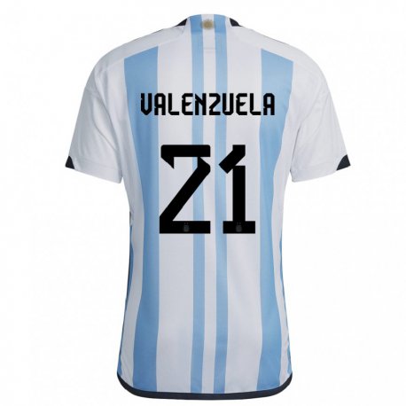 Kandiny Lapset Argentiinan Fernando Valenzuela #21 Valkoinen Taivas Sininen Kotipaita 22-24 Lyhythihainen Paita T-paita
