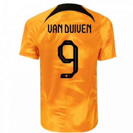 Kandiny Lapset Alankomaiden Jason Van Duiven #9 Laseroranssi Kotipaita 22-24 Lyhythihainen Paita T-paita