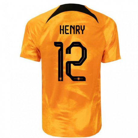 Kandiny Lapset Alankomaiden Alvaro Henry #12 Laseroranssi Kotipaita 22-24 Lyhythihainen Paita T-paita