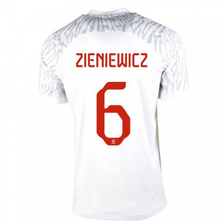 Kandiny Lapset Puolan Wiktoria Zieniewicz #6 Valkoinen Kotipaita 22-24 Lyhythihainen Paita T-paita