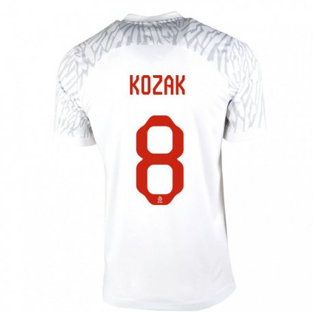 Kandiny Lapset Puolan Kinga Kozak #8 Valkoinen Kotipaita 22-24 Lyhythihainen Paita T-paita