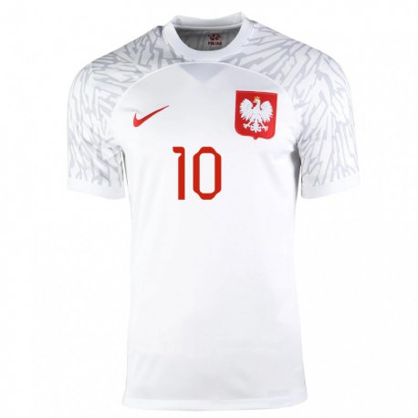 Kandiny Lapset Puolan Joanna Wroblewska #10 Valkoinen Kotipaita 22-24 Lyhythihainen Paita T-paita