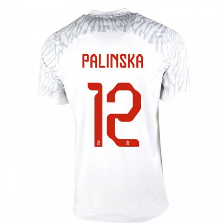 Kandiny Lapset Puolan Anna Palinska #12 Valkoinen Kotipaita 22-24 Lyhythihainen Paita T-paita
