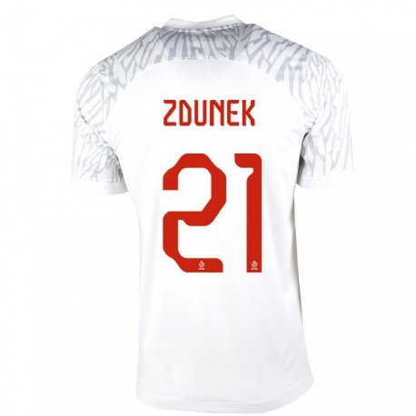 Kandiny Lapset Puolan Emilia Zdunek #21 Valkoinen Kotipaita 22-24 Lyhythihainen Paita T-paita