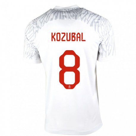 Kandiny Lapset Puolan Antoni Kozubal #8 Valkoinen Kotipaita 22-24 Lyhythihainen Paita T-paita