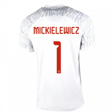 Kandiny Lapset Puolan Aleksander Mickielewicz #1 Valkoinen Kotipaita 22-24 Lyhythihainen Paita T-paita