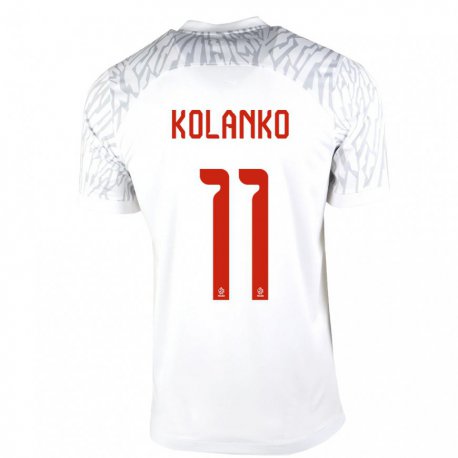 Kandiny Lapset Puolan Krzysztof Kolanko #11 Valkoinen Kotipaita 22-24 Lyhythihainen Paita T-paita