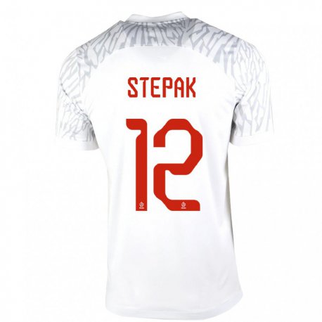 Kandiny Lapset Puolan Jakub Stepak #12 Valkoinen Kotipaita 22-24 Lyhythihainen Paita T-paita