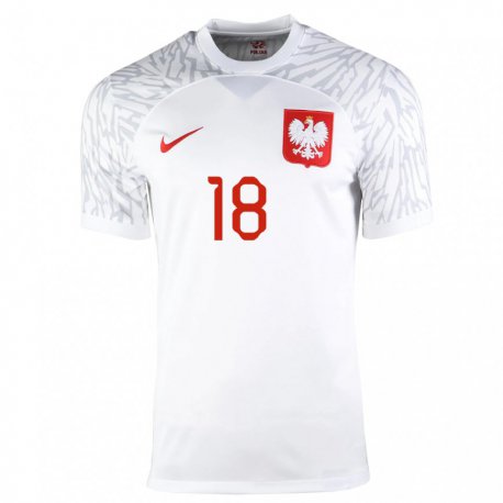 Kandiny Lapset Puolan Filip Kucharczyk #18 Valkoinen Kotipaita 22-24 Lyhythihainen Paita T-paita