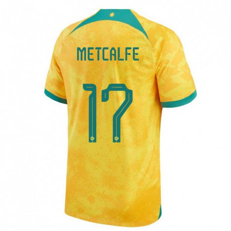 Kandiny Lapset Australian Conor Metcalfe #17 Kultainen Kotipaita 22-24 Lyhythihainen Paita T-paita