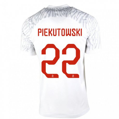 Kandiny Lapset Puolan Milosz Piekutowski #22 Valkoinen Kotipaita 22-24 Lyhythihainen Paita T-paita