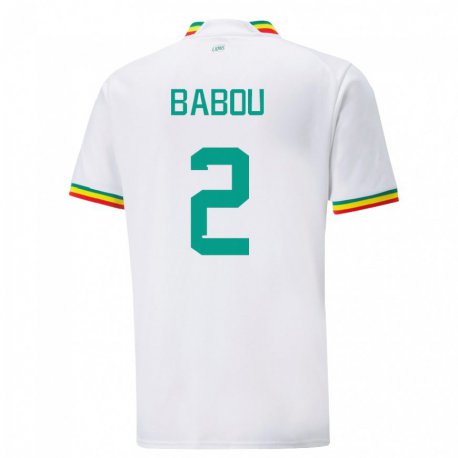 Kandiny Lapset Senegalin Marieme Babou #2 Valkoinen Kotipaita 22-24 Lyhythihainen Paita T-paita
