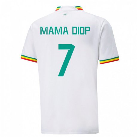 Kandiny Lapset Senegalin Mama Diop #7 Valkoinen Kotipaita 22-24 Lyhythihainen Paita T-paita