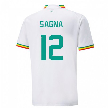 Kandiny Lapset Senegalin Safietou Sagna #12 Valkoinen Kotipaita 22-24 Lyhythihainen Paita T-paita