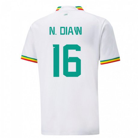 Kandiny Lapset Senegalin Ndeye Meissa Diaw #16 Valkoinen Kotipaita 22-24 Lyhythihainen Paita T-paita