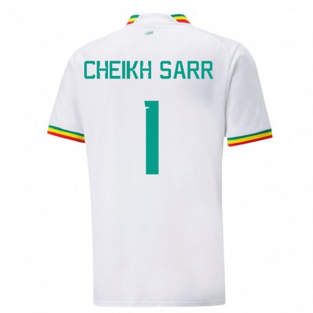 Kandiny Lapset Senegalin Cheikh Sarr #1 Valkoinen Kotipaita 22-24 Lyhythihainen Paita T-paita