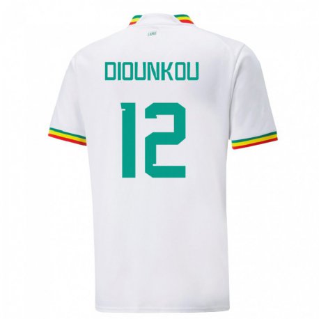 Kandiny Lapset Senegalin Alpha Diounkou #12 Valkoinen Kotipaita 22-24 Lyhythihainen Paita T-paita