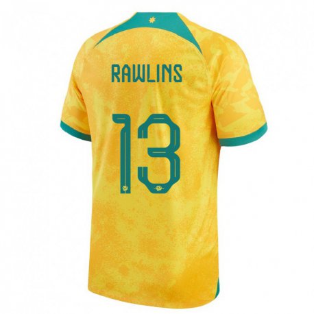 Kandiny Lapset Australian Joshua Rawlins #13 Kultainen Kotipaita 22-24 Lyhythihainen Paita T-paita