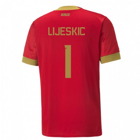 Kandiny Lapset Serbian Luka Lijeskic #1 Punainen Kotipaita 22-24 Lyhythihainen Paita T-paita