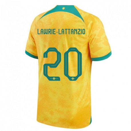 Kandiny Lapset Australian Luis Lawrie Lattanzio #20 Kultainen Kotipaita 22-24 Lyhythihainen Paita T-paita