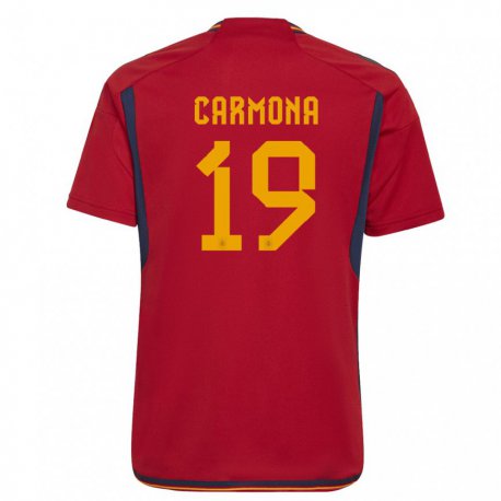 Kandiny Lapset Espanjan Olga Carmona #19 Punainen Kotipaita 22-24 Lyhythihainen Paita T-paita