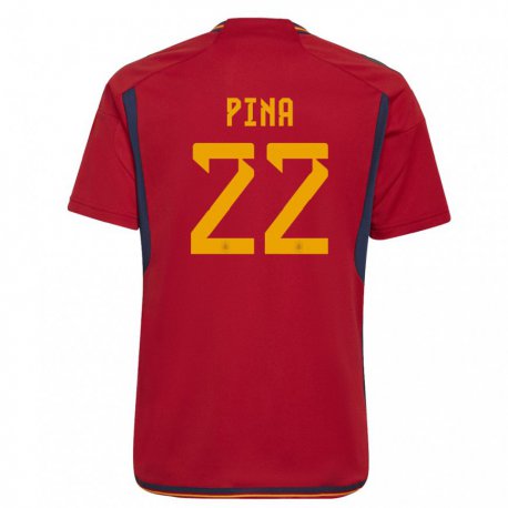 Kandiny Lapset Espanjan Claudia Pina #22 Punainen Kotipaita 22-24 Lyhythihainen Paita T-paita