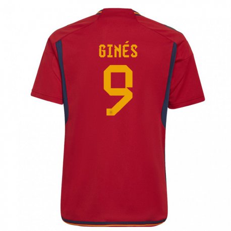 Kandiny Lapset Espanjan Alvaro Gines #9 Punainen Kotipaita 22-24 Lyhythihainen Paita T-paita