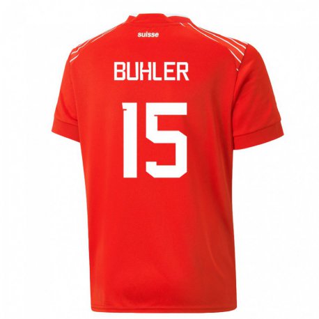 Kandiny Lapset Sveitsin Luana Buhler #15 Punainen Kotipaita 22-24 Lyhythihainen Paita T-paita