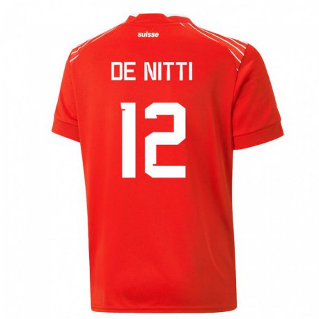 Kandiny Lapset Sveitsin Gianni De Nitti #12 Punainen Kotipaita 22-24 Lyhythihainen Paita T-paita