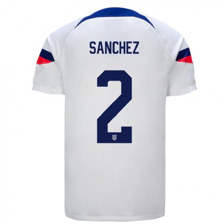 Kandiny Lapset Yhdysvaltain Ashley Sanchez #2 Valkoinen Kotipaita 22-24 Lyhythihainen Paita T-paita