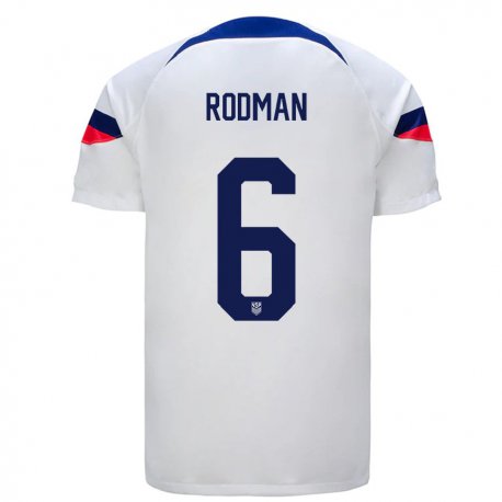Kandiny Lapset Yhdysvaltain Trinity Rodman #6 Valkoinen Kotipaita 22-24 Lyhythihainen Paita T-paita