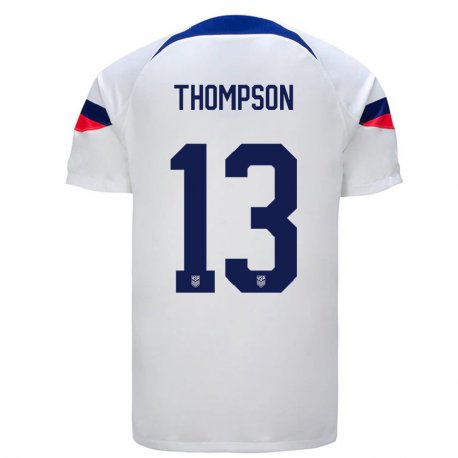 Kandiny Lapset Yhdysvaltain Alyssa Thompson #13 Valkoinen Kotipaita 22-24 Lyhythihainen Paita T-paita