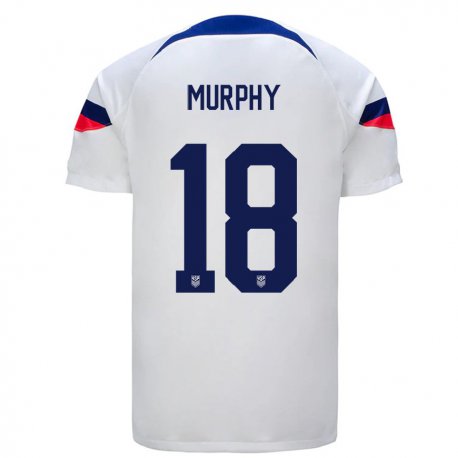 Kandiny Lapset Yhdysvaltain Casey Murphy #18 Valkoinen Kotipaita 22-24 Lyhythihainen Paita T-paita