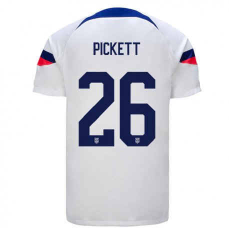 Kandiny Lapset Yhdysvaltain Carson Pickett #26 Valkoinen Kotipaita 22-24 Lyhythihainen Paita T-paita