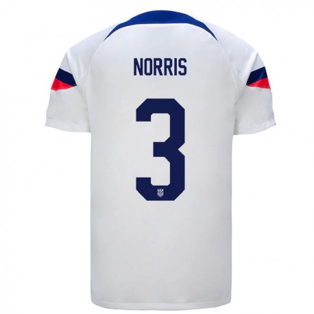Kandiny Lapset Yhdysvaltain Nolan Norris #3 Valkoinen Kotipaita 22-24 Lyhythihainen Paita T-paita
