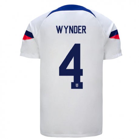 Kandiny Lapset Yhdysvaltain Joshua Wynder #4 Valkoinen Kotipaita 22-24 Lyhythihainen Paita T-paita