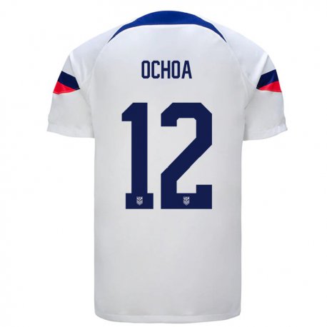 Kandiny Lapset Yhdysvaltain Emmanuel Ochoa #12 Valkoinen Kotipaita 22-24 Lyhythihainen Paita T-paita