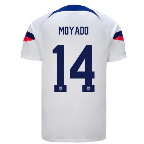 Kandiny Lapset Yhdysvaltain Bryan Moyado #14 Valkoinen Kotipaita 22-24 Lyhythihainen Paita T-paita