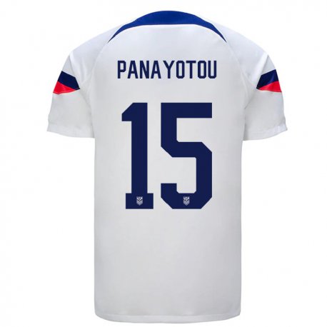 Kandiny Lapset Yhdysvaltain Jack Panayotou #15 Valkoinen Kotipaita 22-24 Lyhythihainen Paita T-paita